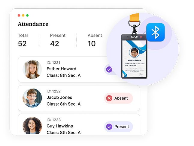 Student attendance status screen