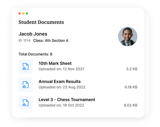 Student document list screen