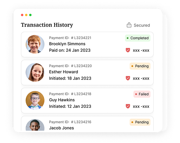 Fee transaction details screen