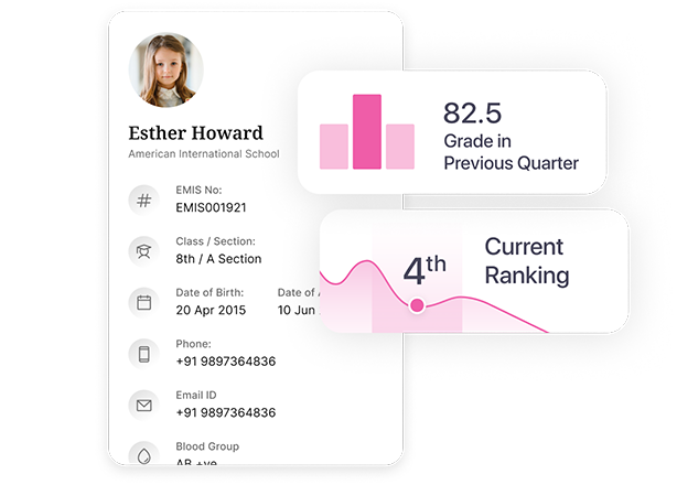 Student grade comparison screen