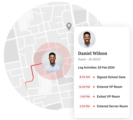 Visual representation of visitor tracking details