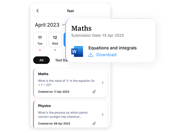 Test details screen